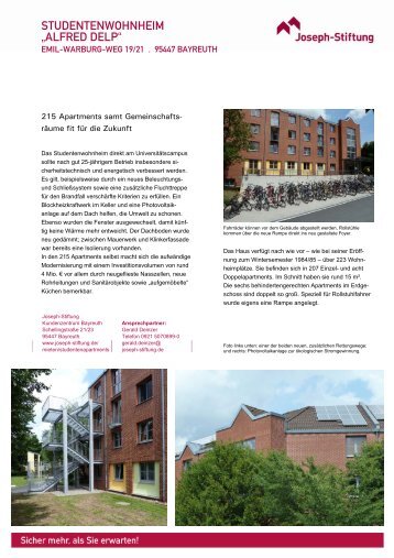 STUDENTENWOHNHEIM âALFRED DELPâ - Joseph-Stiftung
