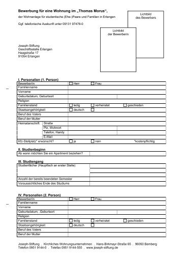 Bewerbung für eine Wohnung im 