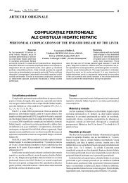 complicaþiile peritoneale ale chistului hidatic hepatic - Arta Medica