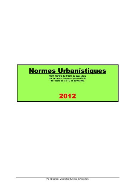 Normes urbanístiques TR 221006 - Granollers