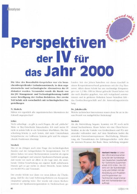 der IV für - jsc Management- und Technologieberatung AG