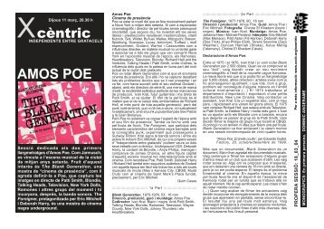 Programa Amos Poe. Blank Generation / The Foreigner - CCCB