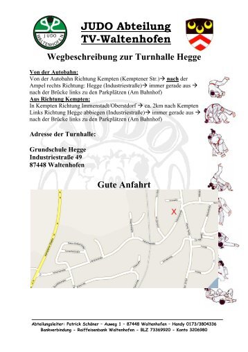 Wegbeschreibung - Judohalle Hegge - TV Waltenhofen Abt. Judo