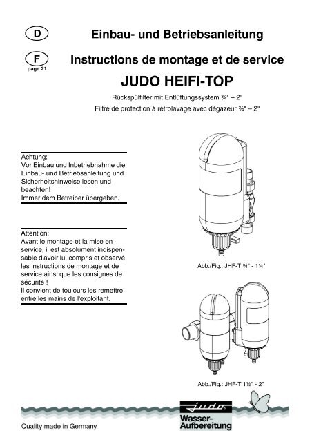 JUDO HEIFI-TOP - Judo Wasseraufbereitung GmbH