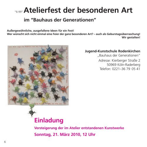 Programm - Jugend-Kunstschule Rodenkirchen