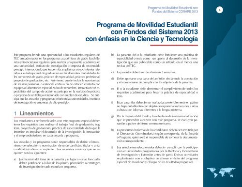 Programa de Movilidad Estudiantil con Fondos del Sistema CONARE 2013