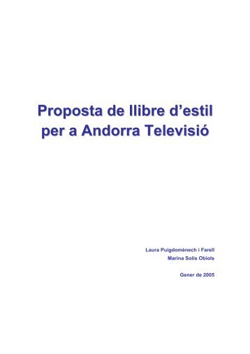 Proposta de llibre d'estil per a Andorra Televisió