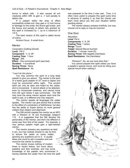 DnD/Class Handbooks/Paladins/Call of Duty - Paladin