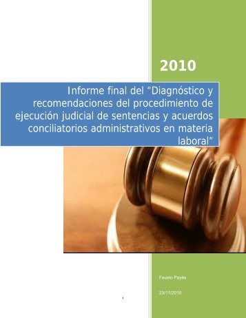 Diagnóstico y recomendaciones del procedimiento de ejecución ...