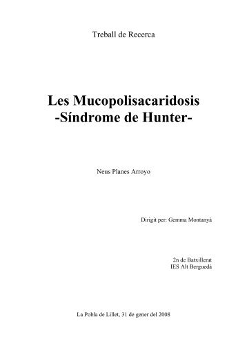 Les Mucopolisacaridosis -Síndrome de Hunter-
