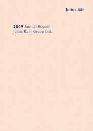 2009 Annual Report Julius Baer Group Ltd. - Julius Bär Gruppe