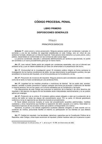 CÓDIGO PROCESAL PENAL - Justicia Viva