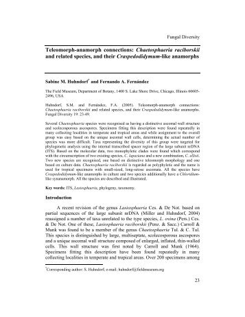 Teleomorph-anamorph connections ... - Fungal diversity