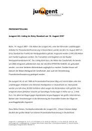 PRESSEMITTEILUNG Juragent AG: Listing im Entry ... - Juragent.de