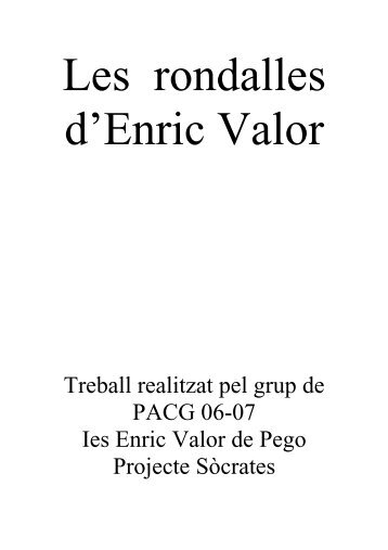 les rondalles d'Enric Valor - IES Enric Valor de Pego