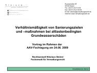 Verhältnismäßigkeit von Sanierungszielen und ... - AAV NRW
