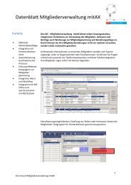 Datenblatt Mitgliederverwaltung mitAX - K2 Consult GmbH
