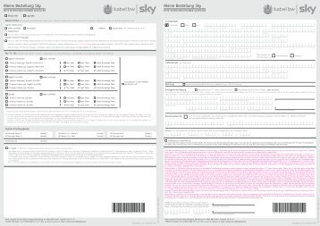 Bestellformular Sky - Kabel BW