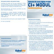 HD Modul (CI+) Installationsanleitung - Kabel BW