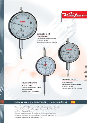 Indicadores de cuadrante / Comparadores - Käfer Messuhren