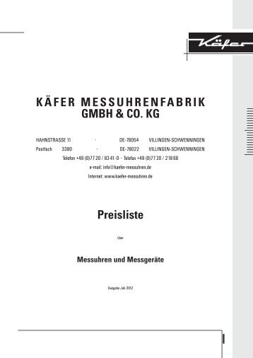 Preisliste 8 Seiten dt_2005.qxd - Käfer Messuhren