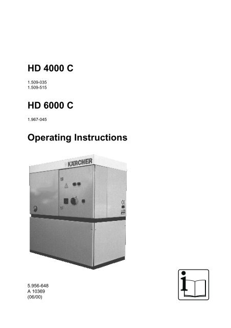 HD 4000 C HD 6000 C Operating Instructions - Kärcher