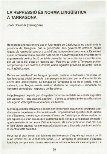 La repressió és norma lingüística a Tarragona - Calaix