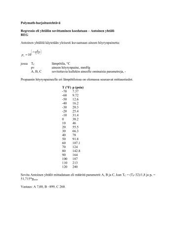 Polymath-harjoitustehtävä 1 – regressio eli yhtälön sovittaminen ...