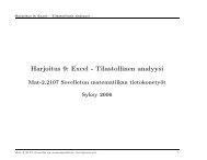 Harjoitus 9: Excel - Tilastollinen analyysi