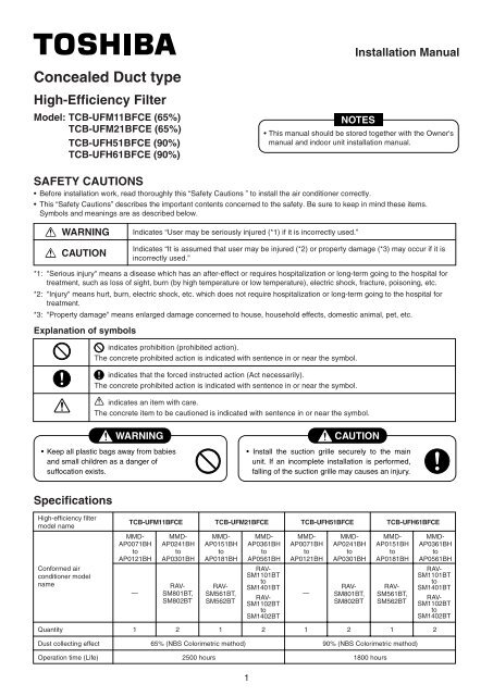 IM TCB-UFM(H) - Toshiba AIR CONDITIONING