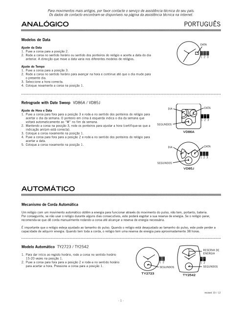 ANALÓGICO PORTUGUÊS AUTOMÁTICO - Fossil