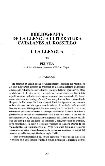 bibliografia de la llengua i literatura catalanes al rosselló i. la llengua