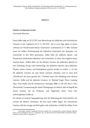 Gabriele von Bassermann-Jordan - Deutsche Kafka-Gesellschaft