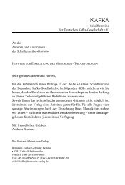 Publikationsrichtlinien - Deutsche Kafka-Gesellschaft