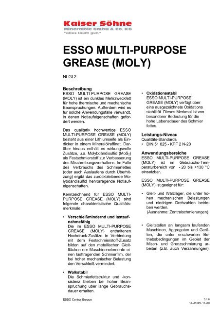 ESSO MULTI-PURPOSE GREASE (MOLY)