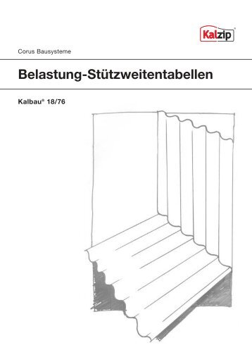 Belastungs-Stützweitentabellen für Kalbau® 18/76 - Kalzip