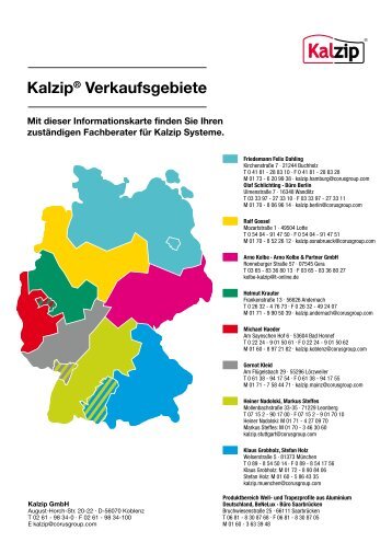 Kalzip® Verkaufsgebiete