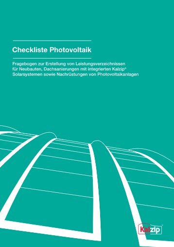 Checkliste Photovoltaik - Kalzip