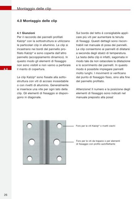 Kalzip® manuale di montaggio