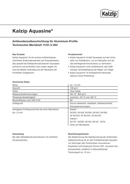 Kalzip Aquasine®