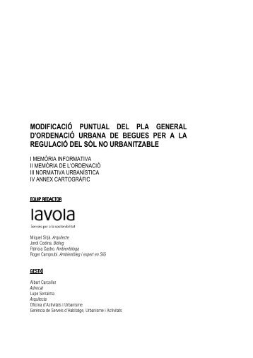 modificació puntual del pla general d'ordenació urbana de begues ...