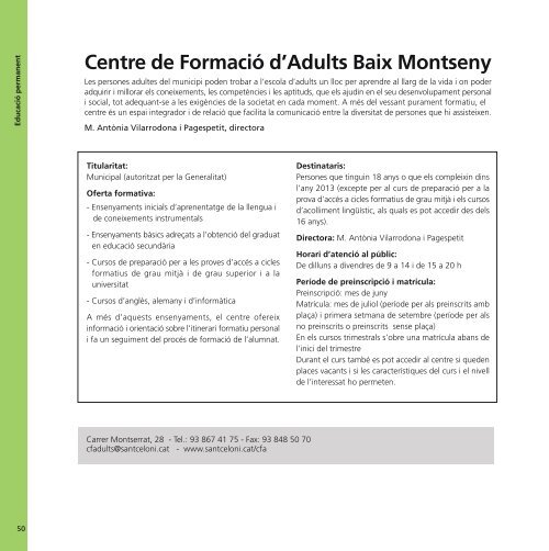 Institut Baix Montseny - Ajuntament de Sant Celoni