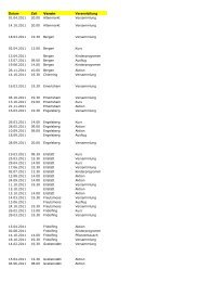 Veranstaltungskalender 2011 nach Vereinen sortiert - Kreisverband ...