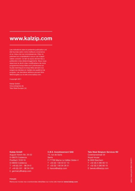Kalzip® Systèmes de façade