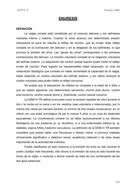 Enuresis - Asociación Española de Pediatría