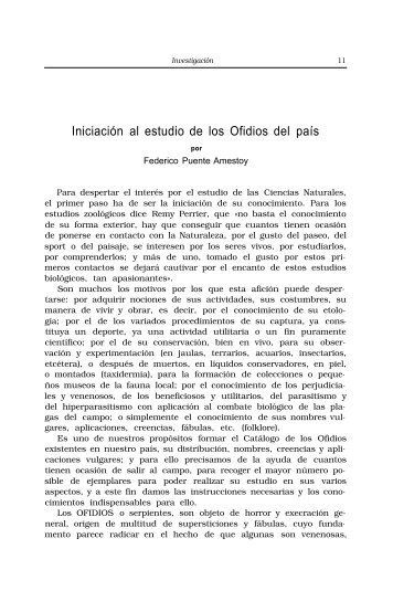 Iniciación al estudio de los ofidios del país - Aranzadi