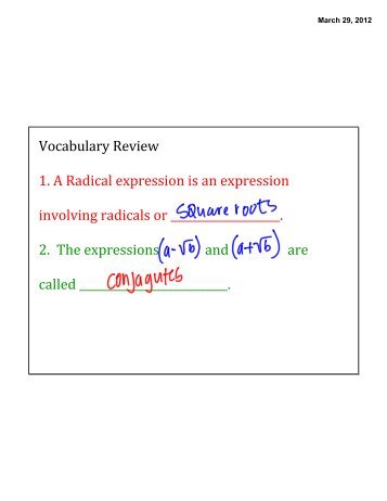 11 3 Solving Radical Equations