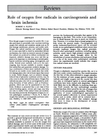 Role of oxygen free radicals in carcinogenesis and brain ischemia