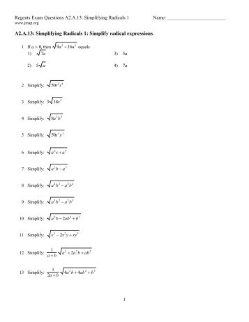 Worksheets Simplifying Radicals Worksheet Pdf simplify radicals worksheet pdf image from http www geometry simplifying answers simplifying
