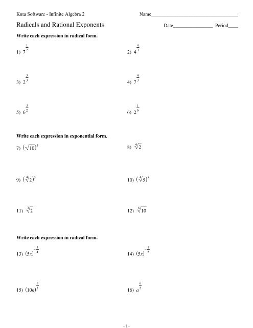 Solving Rational Exponents Equations Worksheet Tessshebaylo